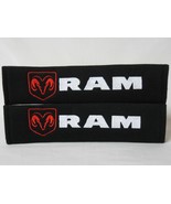 2 pieces (1 PAIR) RAM Embroidery Seat Belt Cover Shoulder Pads (Black Pads) - $17.99