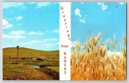Postcard Greetings From Kansas, Dual View - £3.98 GBP