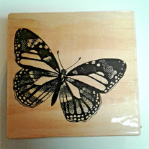Butterfly Rubber Stamp NEW Wood Mount Full Flight Expanded Wings Monarch Viceroy - $3.00