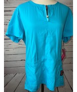 Koi Lite Scrub Top size Large Slim Fit Blue Nursing Shirt Style 317 Wrin... - €27,62 EUR