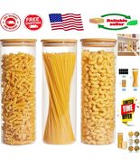 BPA-Free 70oz Glass Canisters - 3 Pack Kitchen Storage with Bamboo Lids - $78.03 CAD