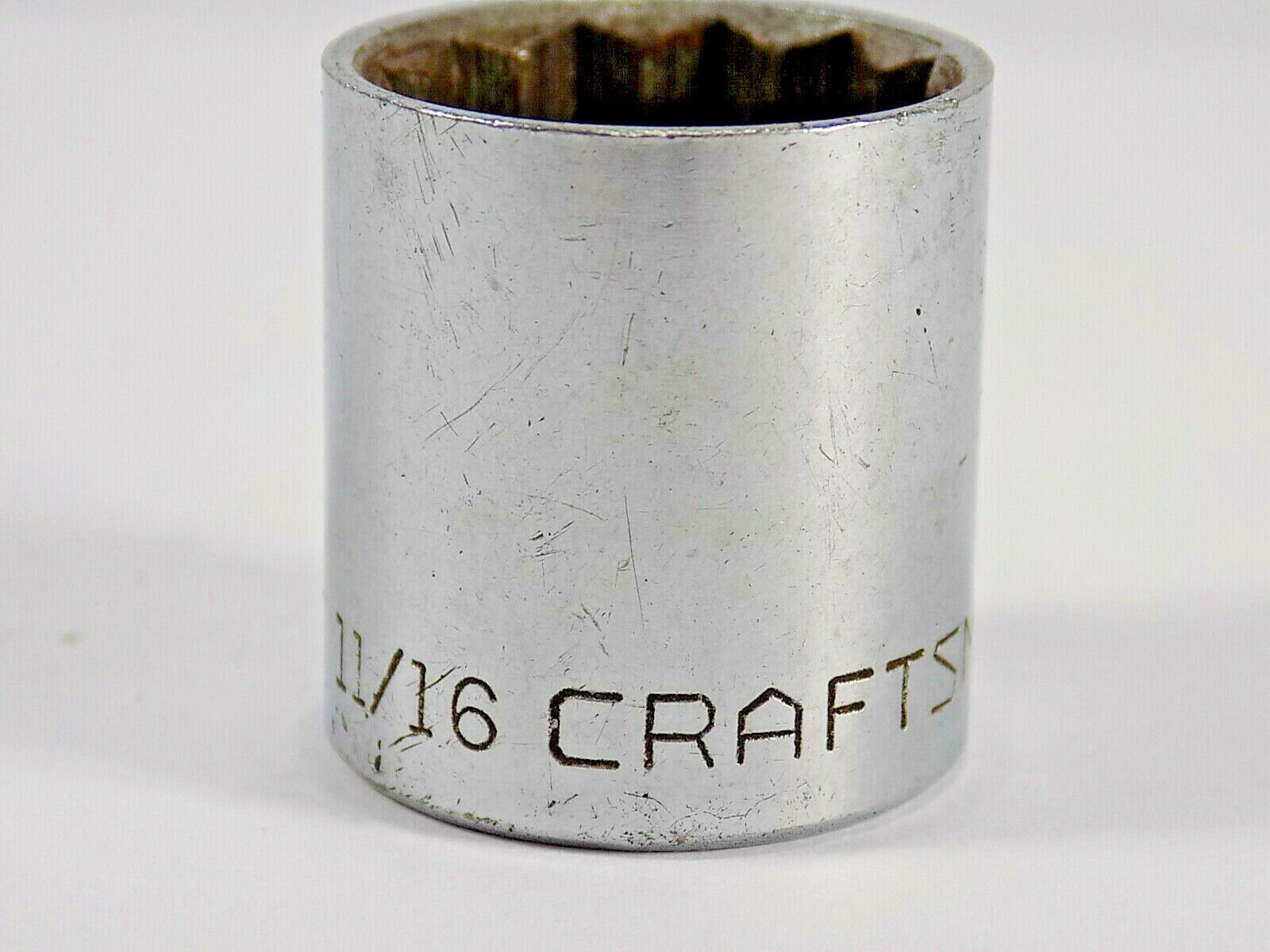 Vintage Craftsman Tools Series =V= 11/16&quot; Chrome Socket 1/2&quot; Drive 12 Pt... - $3.95