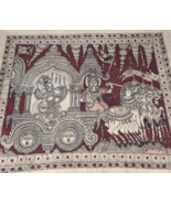 India Mandala Goddess Tapestry Indian God Gita Kalamkari Krishna Cloth W... - £156.48 GBP