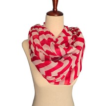 Infinity Scarf Women Chevron Stripes Red White USA Patriotic Colorful Holiday - £11.90 GBP