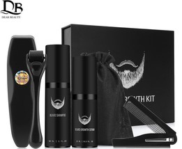 4 Pcs/set Men Beard Growth Kit Hair Growth Enhancer Thicker Oil Nourishing Leave - £37.12 GBP