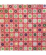 VTG Afghan Crochet Granny Square Blanket Handmade Throw Quilt Multicolor... - $101.87 CAD