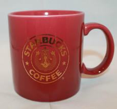 Starbucks Gold Wine Red Mermaid Logo Coffee Mug Cup 12 oz Made in Japan Rare - £24.08 GBP