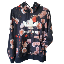 Adidas Hoodie Trefoil Firebird Rose Floral Logo Pullover Athletic Cut Women L - £37.89 GBP