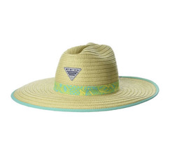 Columbia PFG Baja Straw Hat Adult S/M Electric Turquoise Tropical Beach New - £22.93 GBP