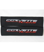 2 pieces (1 PAIR) Corvette Racing Embroidery Seat Belt Cover Pads (Black... - $17.99