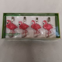 Pink Flamingos Bird Picnic Tablecloth Weights Boston Warehouse  - £13.54 GBP