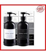 Durable 16oz Glass Soap Dispenser Set: Elegant Black Finish &amp; Smooth Dis... - $910.39 MXN
