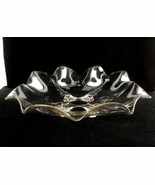 Cambridge Glass 4-Footed Fruit Bowl, Fancy Ruffled Rim, Clear w/No Etching - $29.35