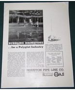 HOUSTON PIPE LINE FORTUNE MAGAZINE AD CLIPPING VINTAGE SULPHUR 1937 - $473.67 MXN