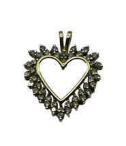 14K Gold Diamond Heart Pendant Diamond Total Weight 1.5 ct  F-SI1/VS2 3.8g - £266.81 GBP