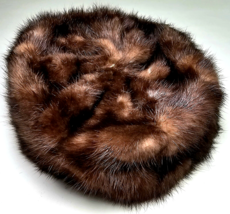 Vintage Brown Fur Pillbox Union Made Woman&#39;s Dress Hat  Martin&#39;s Brookly... - $59.99