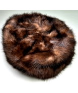 Vintage Brown Fur Pillbox Union Made Woman&#39;s Dress Hat  Martin&#39;s Brookly... - £47.54 GBP