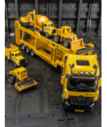 6 Pc Set Truck &amp; Trailer Model Toy Engineering Trailer Loader constructi... - £24.31 GBP