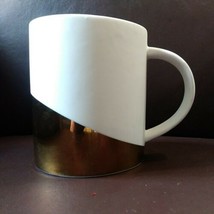 STARBUCKS White Gold Mirror 14oz Ceramic Coffee Mug Cup 2012 Limited Edition JSP - £10.95 GBP