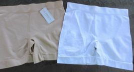 Seamless Stretch 2 Pk Lingerie Underwear Boy Short Boxer Medium Nude Whi... - $9.99