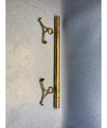Vintage 1-1/2&quot; Brass Bar Foot Rail and Brackets 15.75&#39; Total Length w 7 ... - $445.50