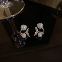 Fishtail White Pearl Stud Earrings for Women - £7.96 GBP