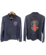 Harley Davidson Track Jacket Size M Womens Flame Poker Dice Y2K Biker Gr... - $31.21