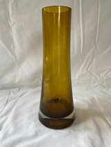 Yellow/brown green glass vase Lasi Finland Riihimäen glass vase - £78.50 GBP