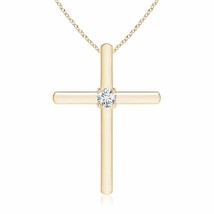 Authenticity Guarantee 
ANGARA Diamond Solitaire Cross Pendant Necklace in 14... - £408.69 GBP