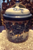 Antique Royal Doulton Candy Dish Cookei Jar Blue Gold Dandalions - £70.11 GBP