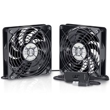 Dual 120Mm Usb Fan With 3 Speed Controller, Dc 5V Powered Desk Fan For Av Receiv - £28.76 GBP