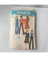 Simplicity 7721 Sewing Pattern 1976 Size 8 Bust 29 Vintage Teen Girl Ves... - £6.18 GBP