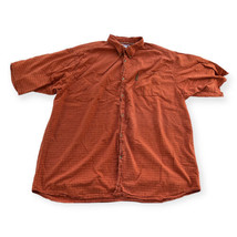 Columbia Men&#39;s Sz 3XT Button Shirt Short Sleeve Orange Plaid - £11.86 GBP