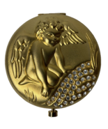 ESTEE LAUDER June Angel Swarovski Powder Gold COMPACT Embossed CASE ONLY - $39.59