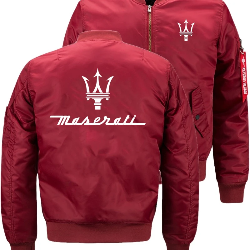 Sporting New Maserati Logo Printed Custom Made Solid Color Men Zipper Jacket Car - £63.07 GBP