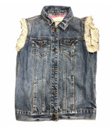 Abercrombie Kids Denim Sleeveless Vest Jacket Girls Size XL Lace Sleeves - £21.13 GBP