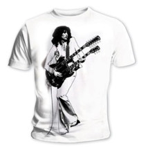Jimmy Page Led Zeppelin Gibson Twin Neck Pose Official Tee T-Shirt Mens Unisex - £25.10 GBP