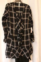 NWT Kensie Plaid Ruffle Detail Dress Black Combo XS M Org $99 - £10.68 GBP