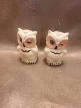 Vintage Shawnee Ceramic Winking Owl Salt And Pepper Shaker Set. Hand Painted  - $9.70