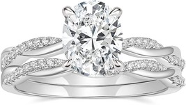3ct Engagement Rings for Women Oval Cut Bridal Ring Sets Cubic Zirconia (Size:7) - £13.95 GBP