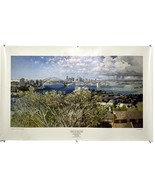Vtg 1980&#39;s Art Print Sydney from Blues Point Australia Clifford Bayly 23... - €24,52 EUR