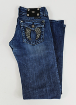 Miss Me Skinny Jeans Size 27 Embellished Angel Wing Ranch Cowgirl Farm Denim - £18.94 GBP