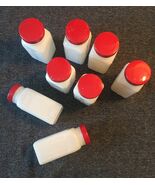 Vintage 40s Set of 8 Milk Glass Griffith jars - $55.00