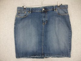 Old Navy Denim Skirt Jean Straight Low Waist Stretch Medium Wash Size 18 - £11.86 GBP