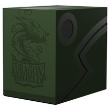 Dragon Shield Double Shell Forest Green Black Deck Box Card Box - £7.52 GBP