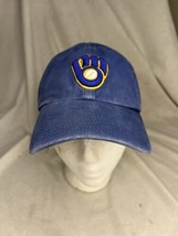 MLB Milwaukee Brewers 47 Twins Brand Distressed Baseball Cap Hat Fitted ... - $14.85