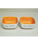 Vintage Woodard & Charles Orange Ice Cream Dish Set of Two (2) Thailand (NEW) - £19.46 GBP