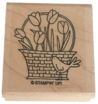 Stampin Up Rubber Stamp Tulip Basket Bird Spring Friendship Card Making Easter - £3.18 GBP