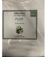 Pure Earth Organic Cotton 6pcs Bed Sheet Set King White - $73.34 CAD