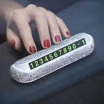 1 Pcs  Car Phone Number Par Card Dashd Decoration With Crystal  DIY Accessories  - £28.60 GBP